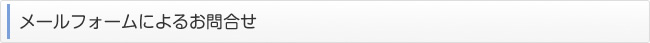 メールフォームによるお問合せ
